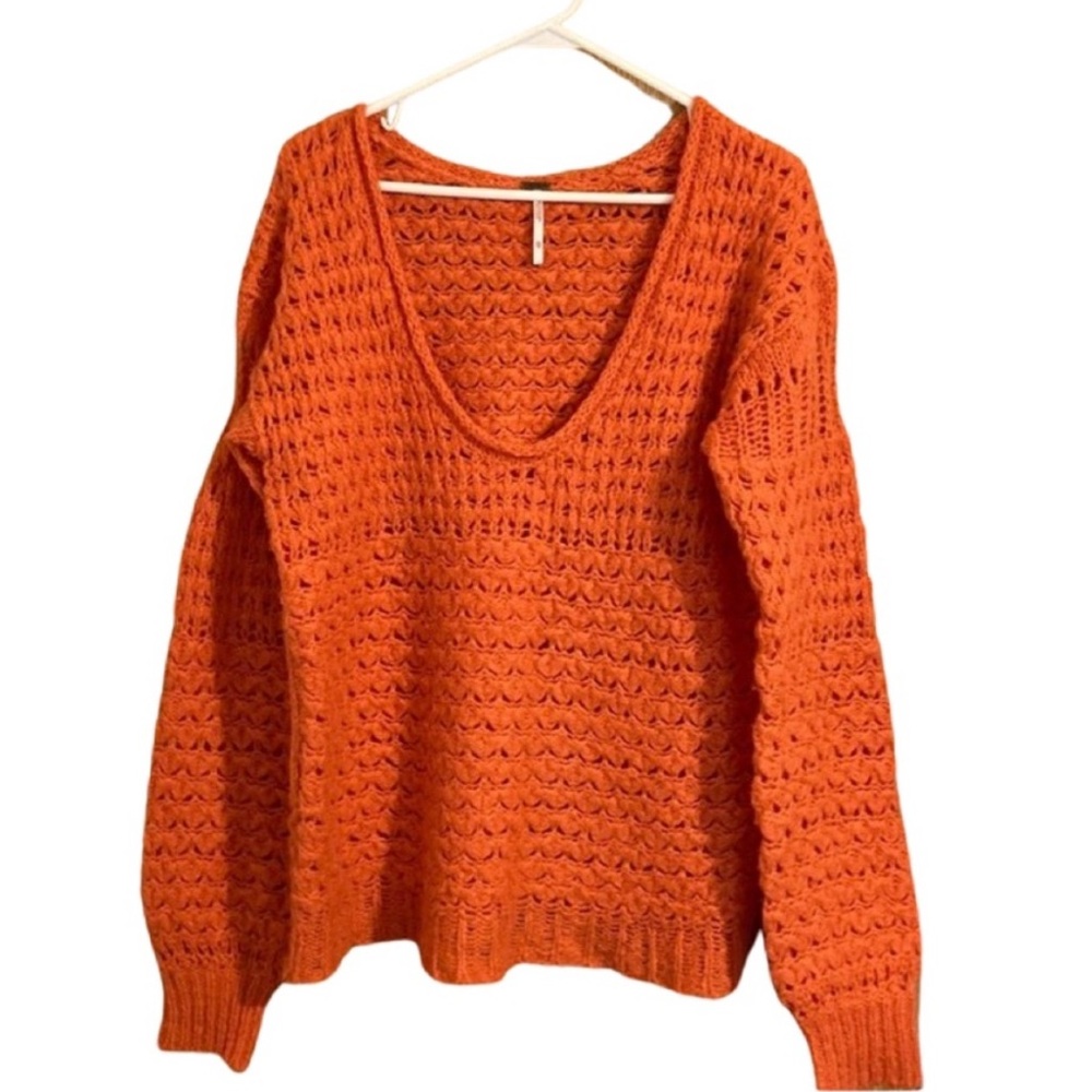 Free People Orange Knitted Top